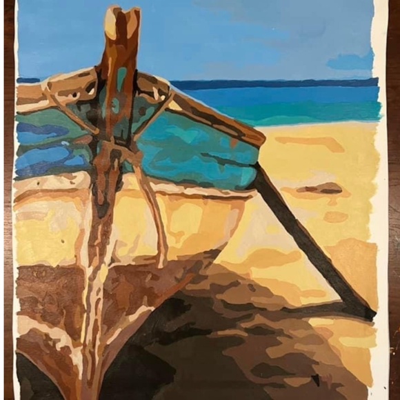 Unframed 16x20 Thai Life Acrylic Painting 2022 - Picture 2 of 4